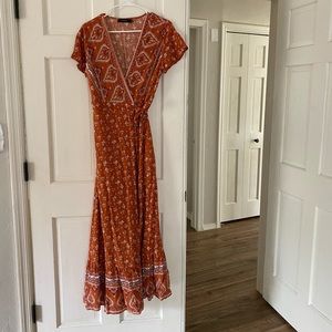 Wrap style maxi dress